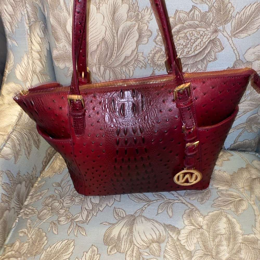 MK BELTED COLLECTION OSTRICH TOTE - Picture 5 of 12